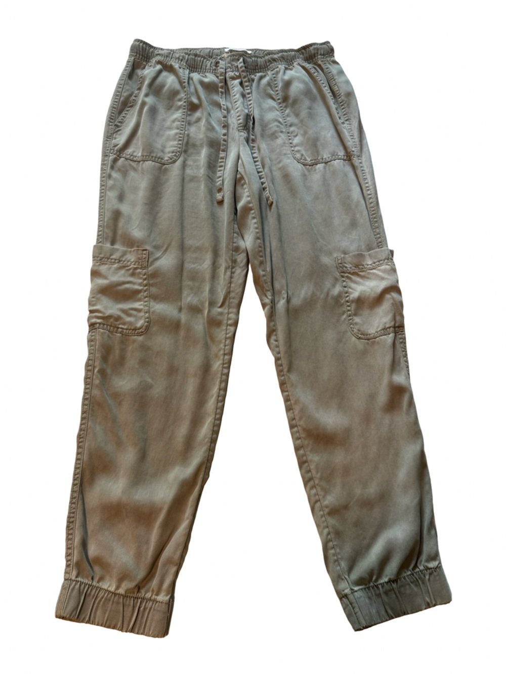 C&C California Lyocell Cargo Joggers Medium Olive Green Drawstring